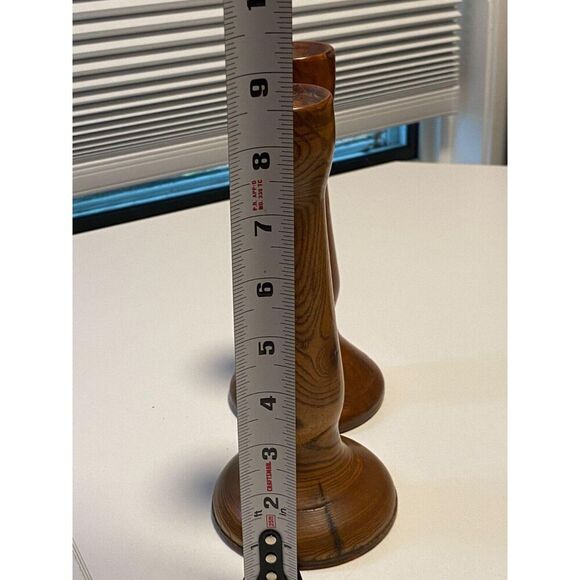 Gorgeous Teak MCM Pair of Candle Holders Vintage - Picture 6 of 7